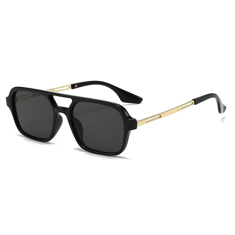 C15-bright black gold frame-black and gray film