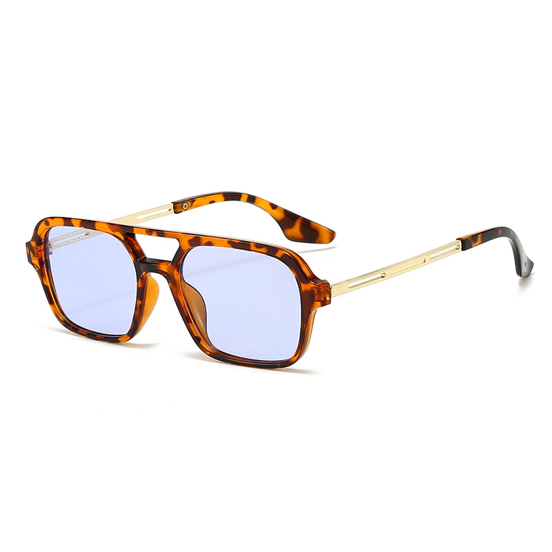 C16-bean flower gold frame-transparent blue flakes