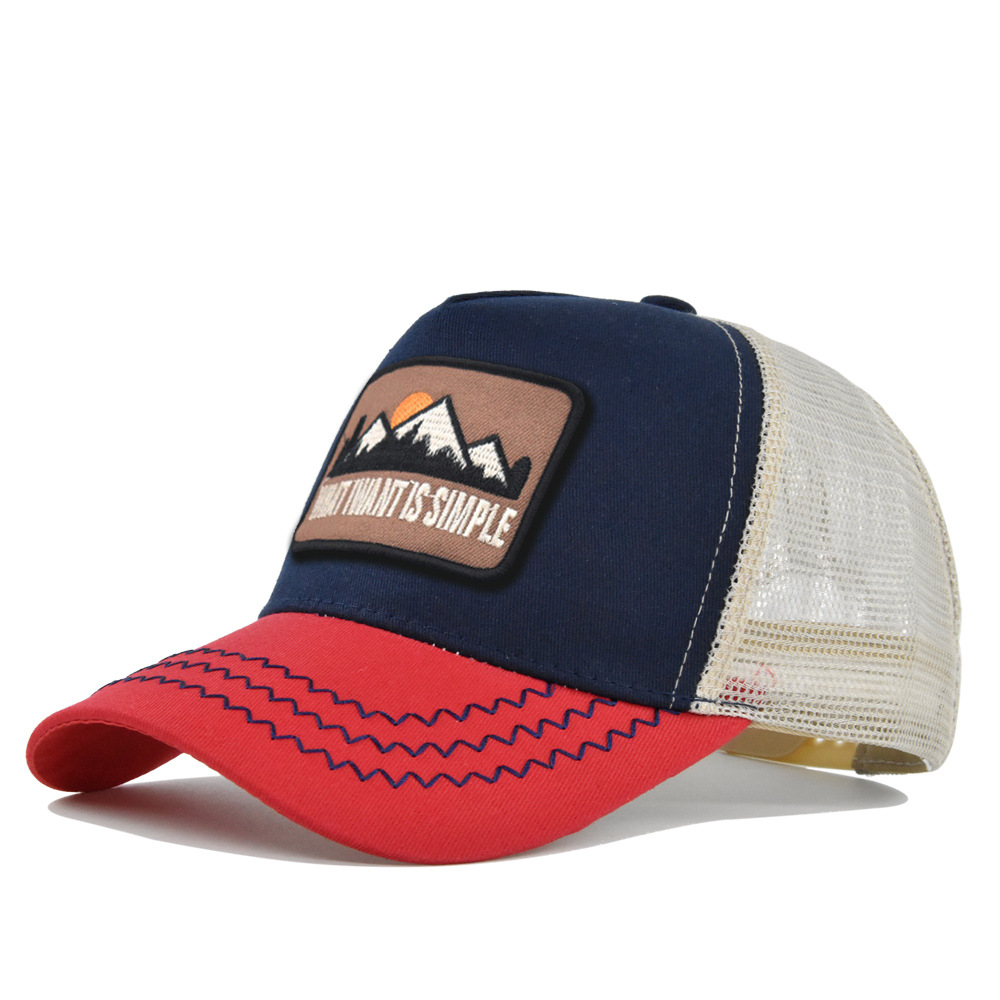 Cm667-25 red and navy blue embroidery