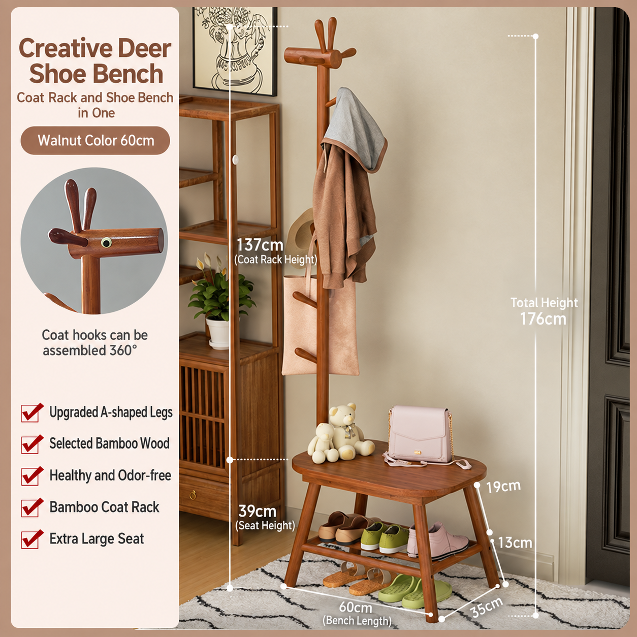 Giraffe Shoe Changing Stool, 60cm long