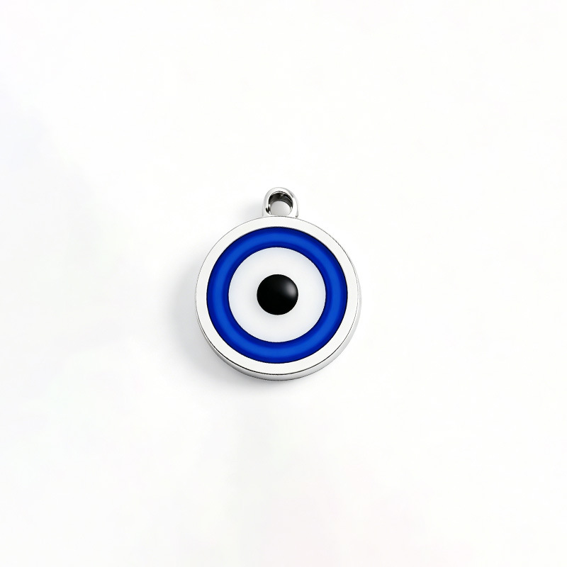 28:Single button blue and white devil eye