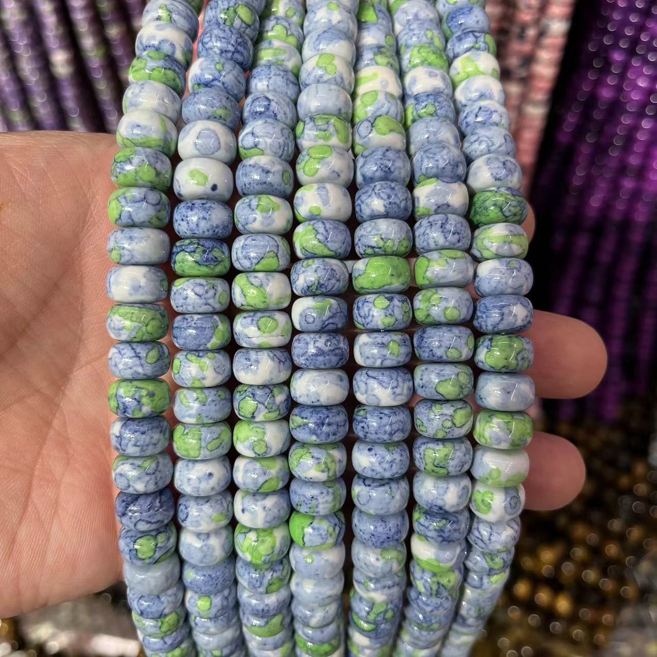 blue and white porcelain 6x10mm