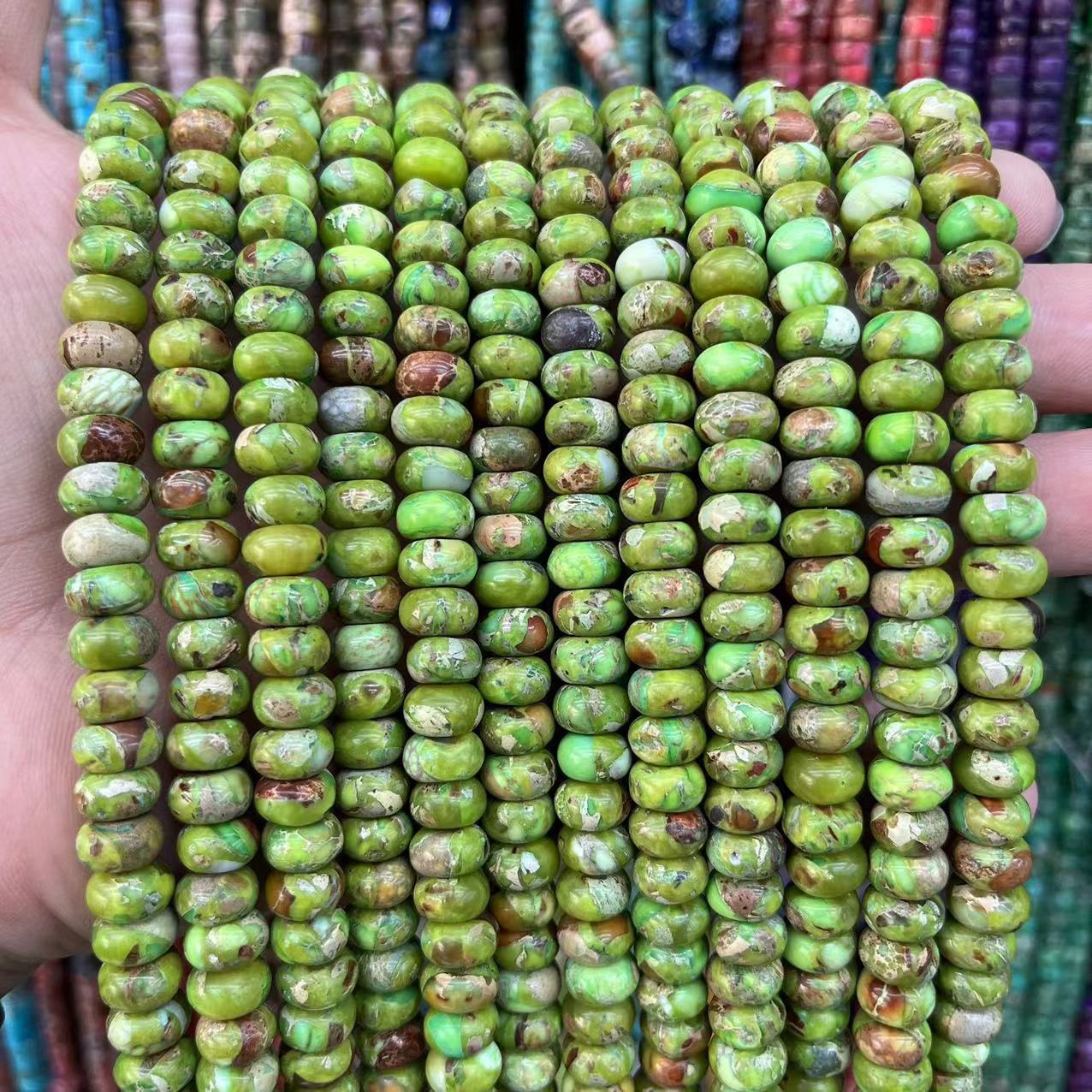 Fruit green emperor stone 5x8mm