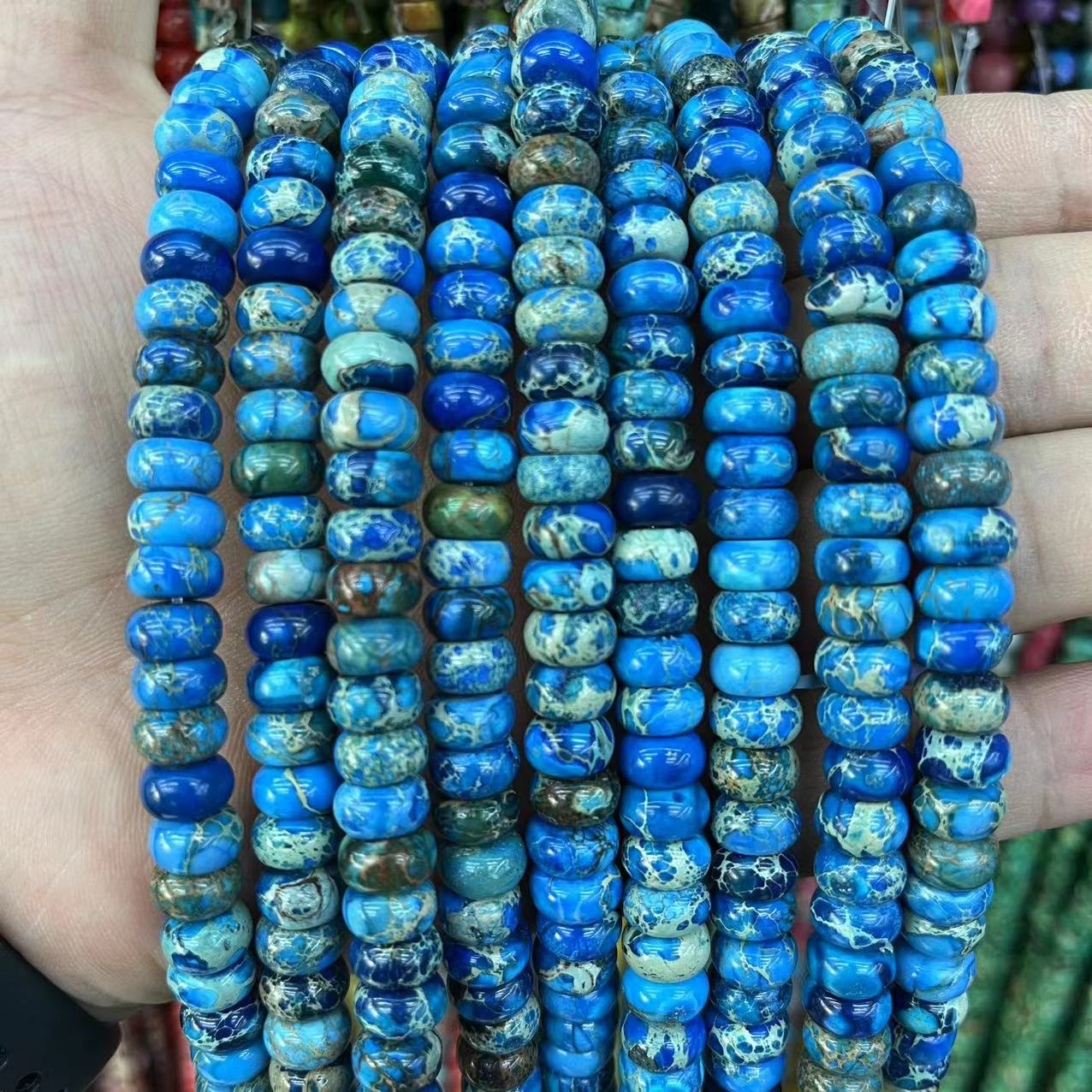 Dark blue emperor stone 5x8mm
