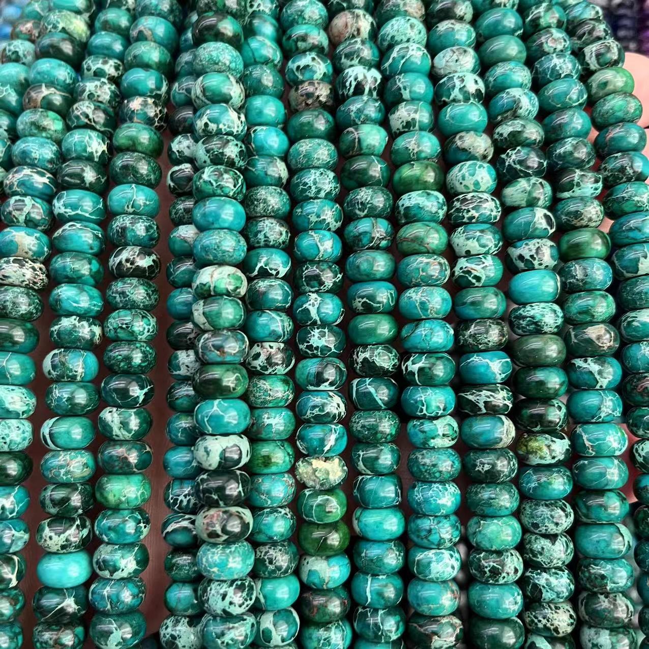 Dark green emperor stone 5x8mm