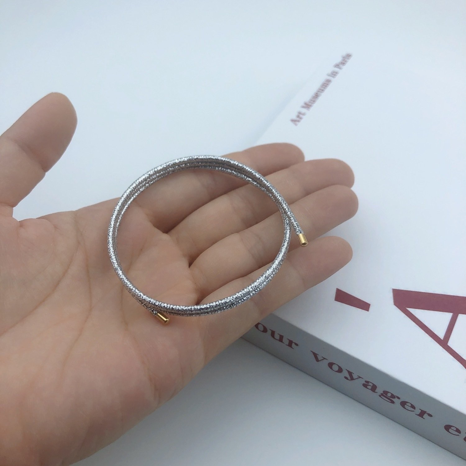 Three-turn silver 52CM