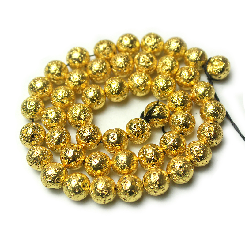 6:D42-6 electroplated volcanic stone-bright gold