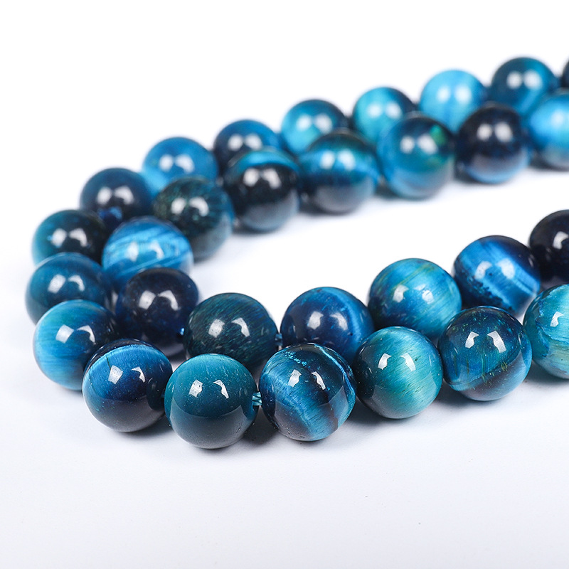 5a lake blue tiger eye 8mm/47pcs