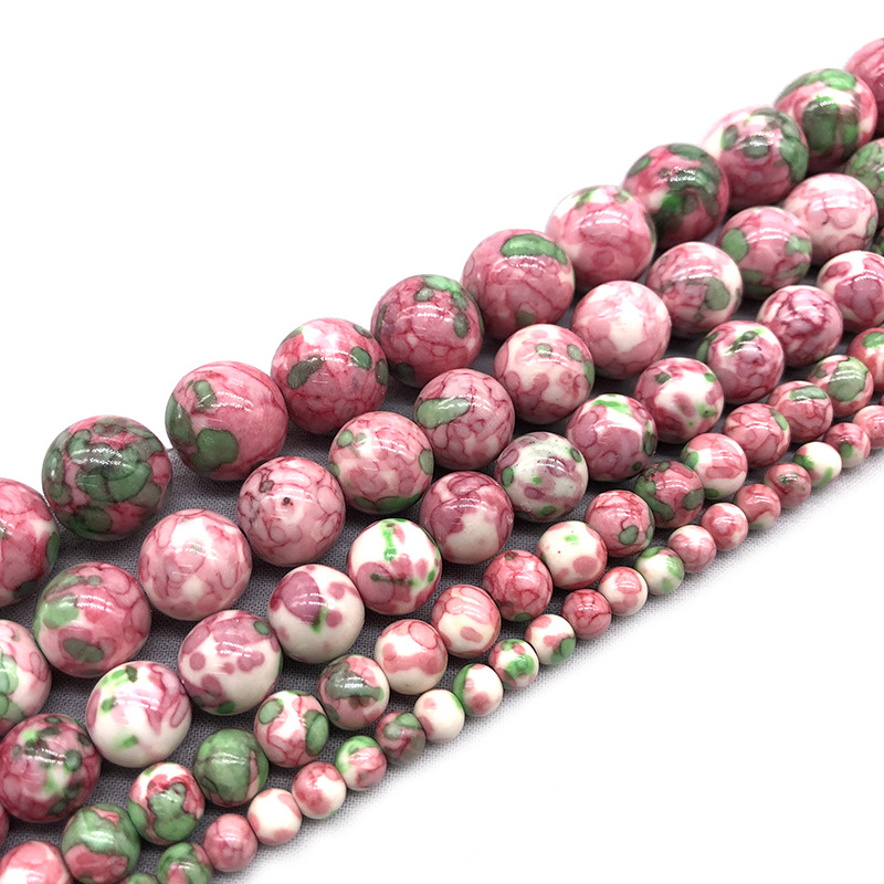 Pink, Green, White 4mm/88pcs/hole 0.8mm