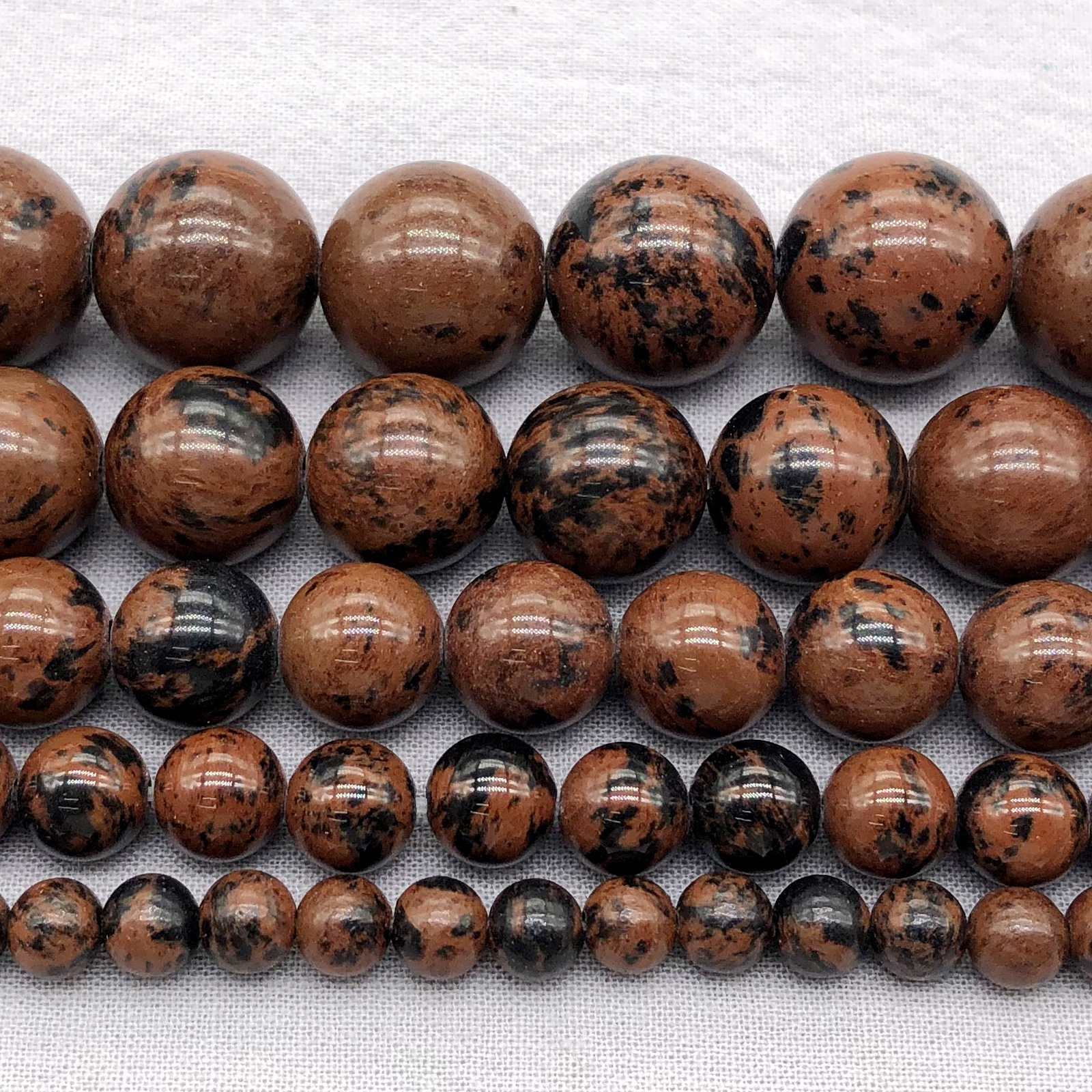 Mahogany Obsidian 4mm/88pcs/hole 0.8mm