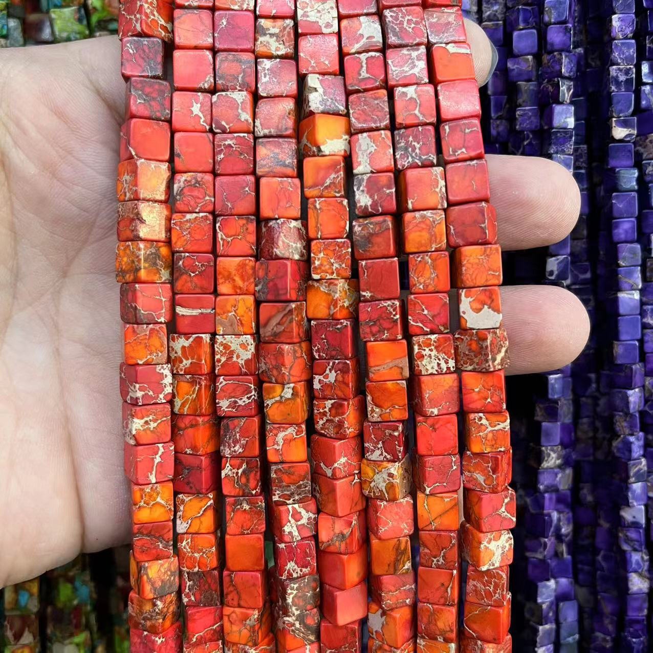 Orange emperor stone 6x6mm