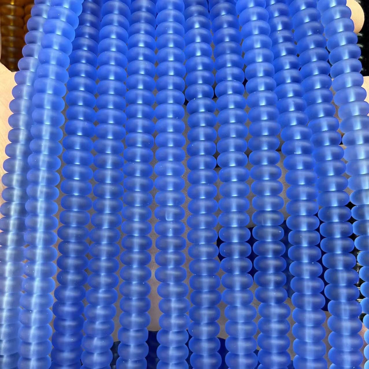 Frosted blue 4x8mm