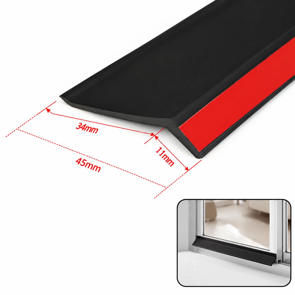 Black length 0.5mmm universal for windows [total width 4.5cm]