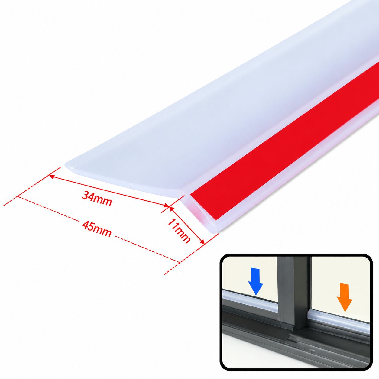 Transparent color long 2.5m window outer edge universal [total width 4.5cm]