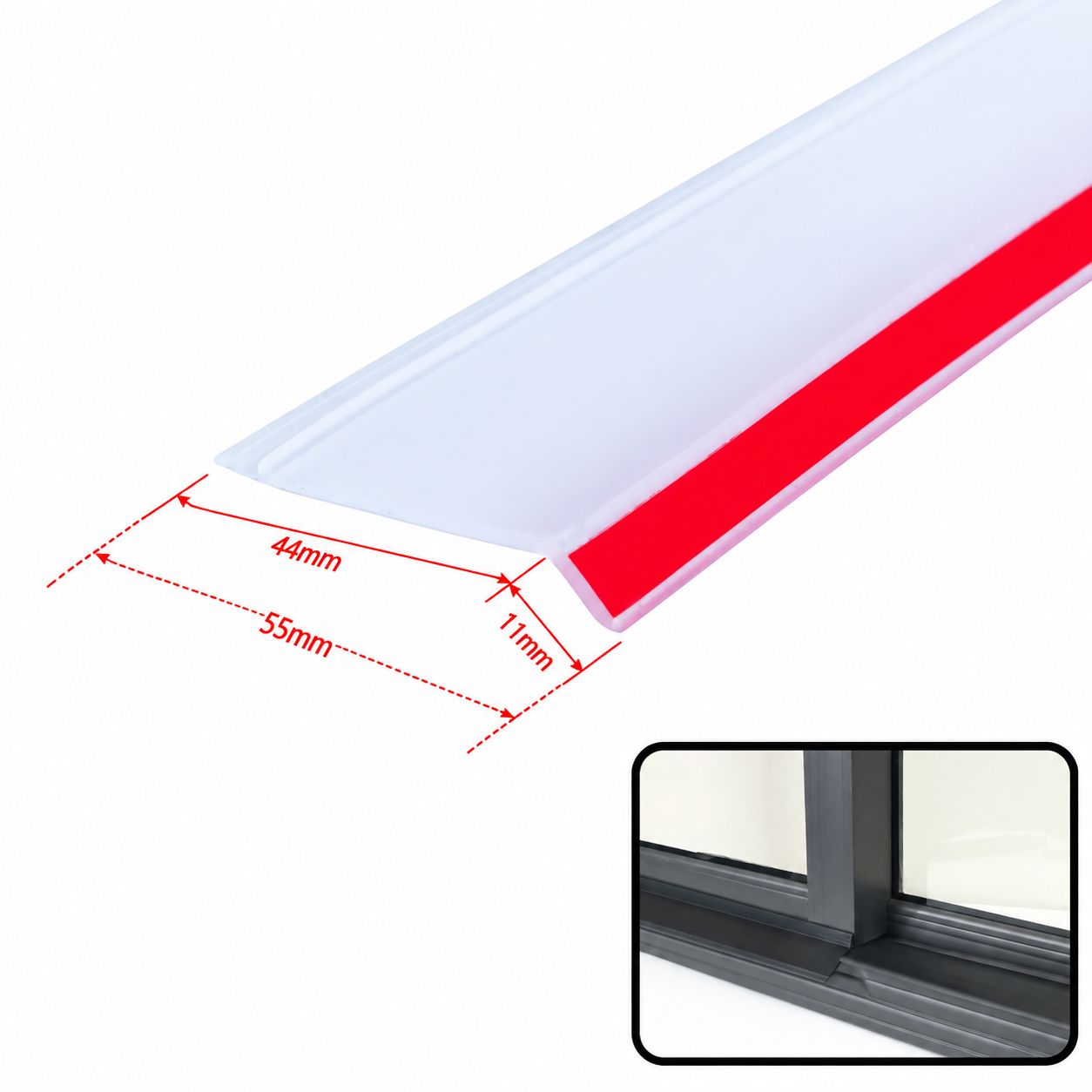 Transparent color length 2m universal for outdoor windows [total width 5.5cm]