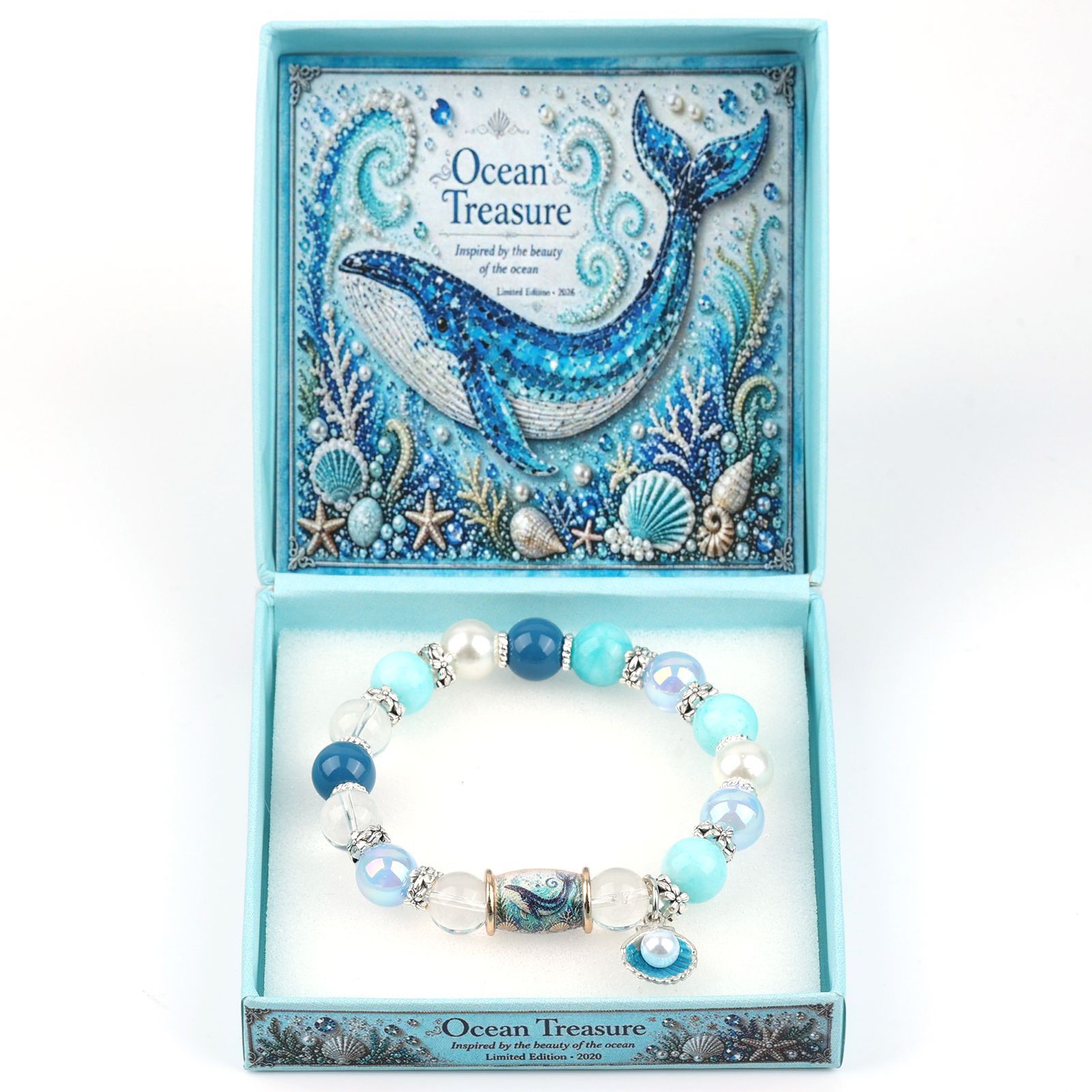 Whale Pearl Crystal Bracelet There is a box