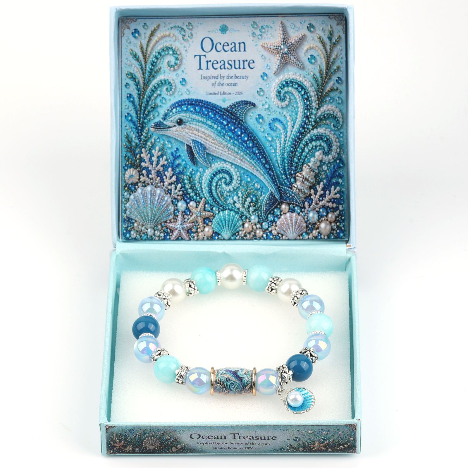 10:Dolphin Pearl Crystal Bracelet