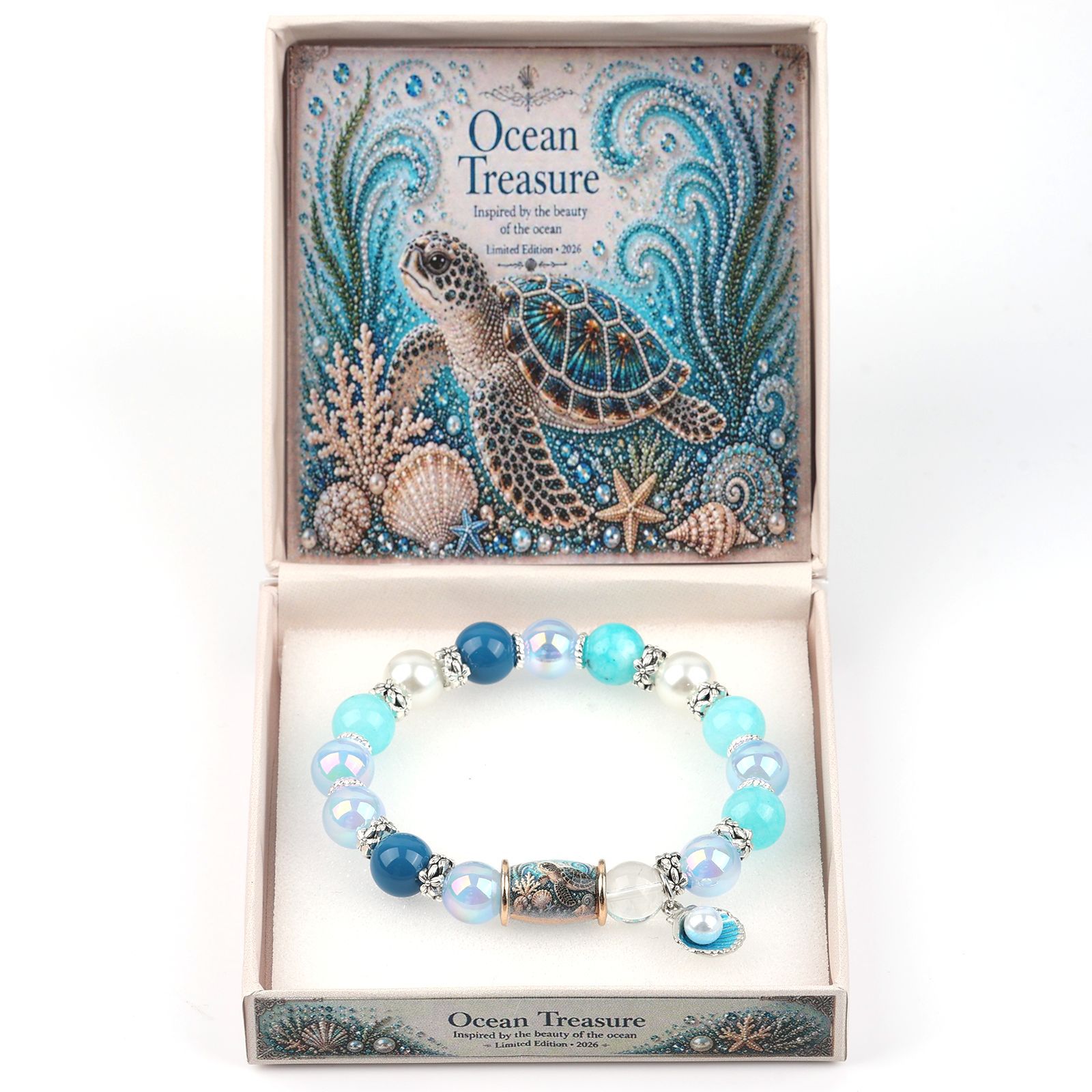 11:Sea Turtle Pearl Crystal Bracelet