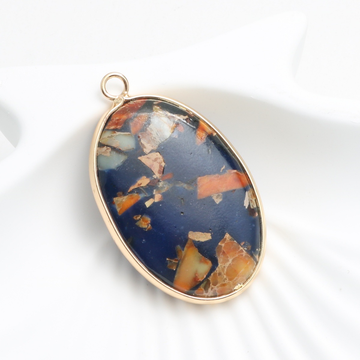 Deep blue-orange 30*23*6mm