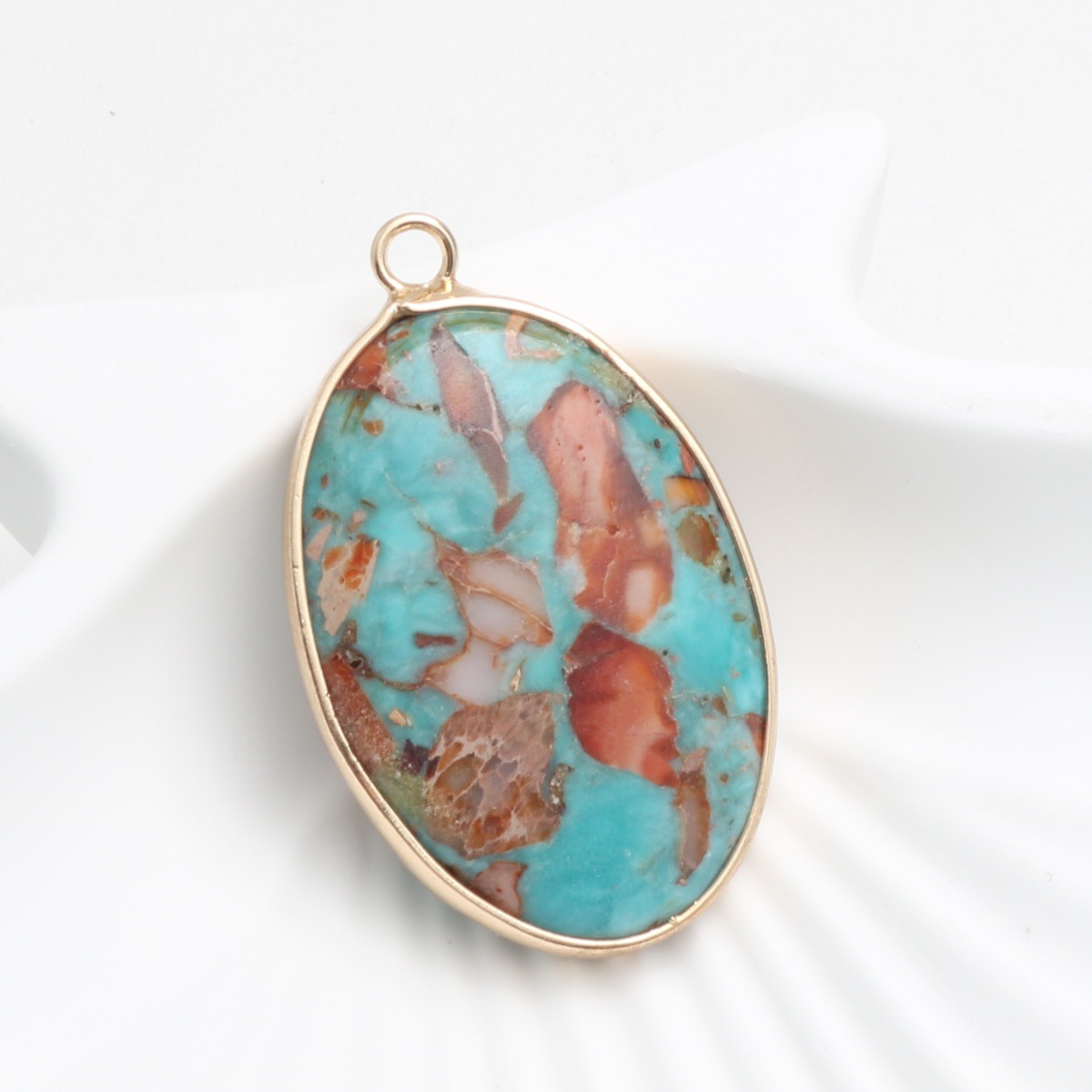 Sky blue-brown 30*23*6mm
