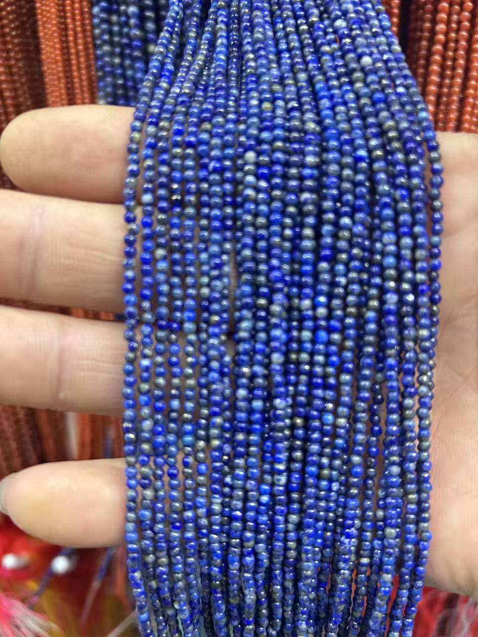 One 2mm lapis lazuli ball (about 38cm long)