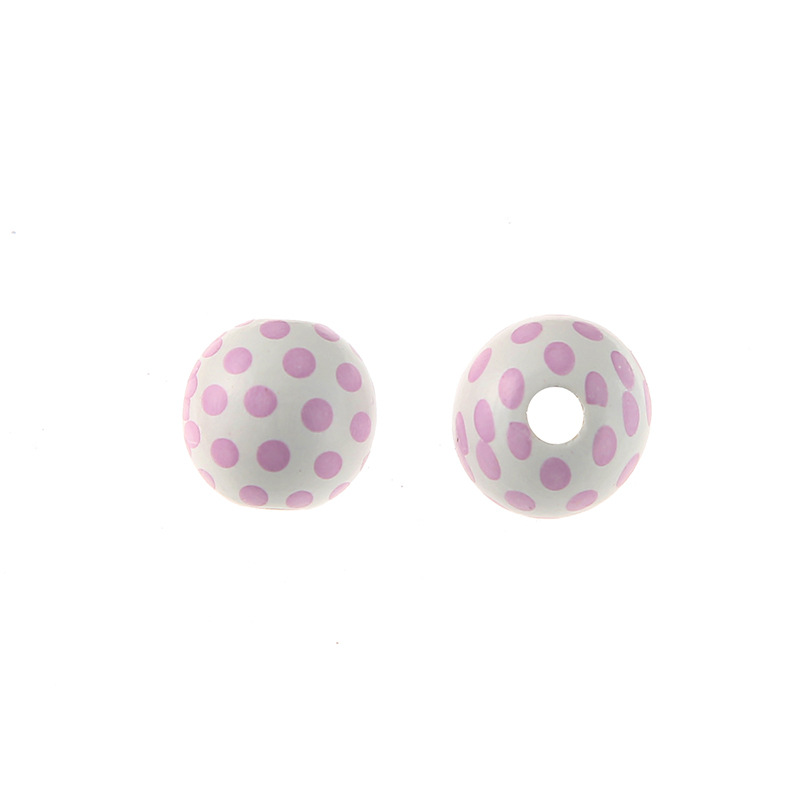 Purple polka dots on white 16mm