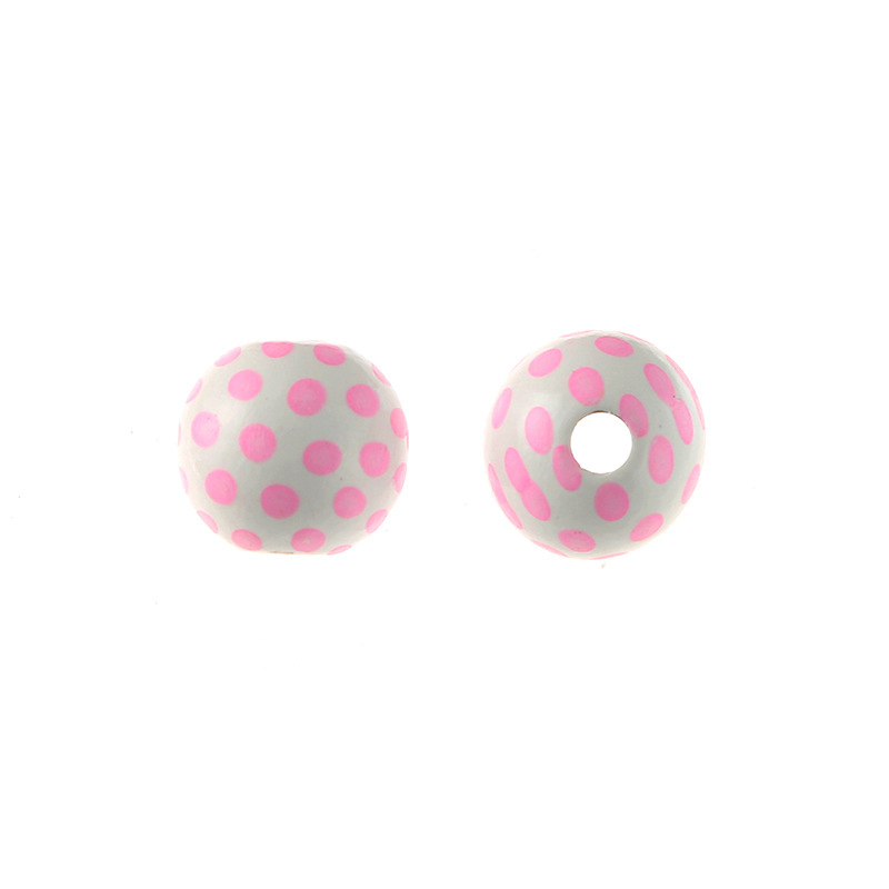 3:Pink polka dots on white