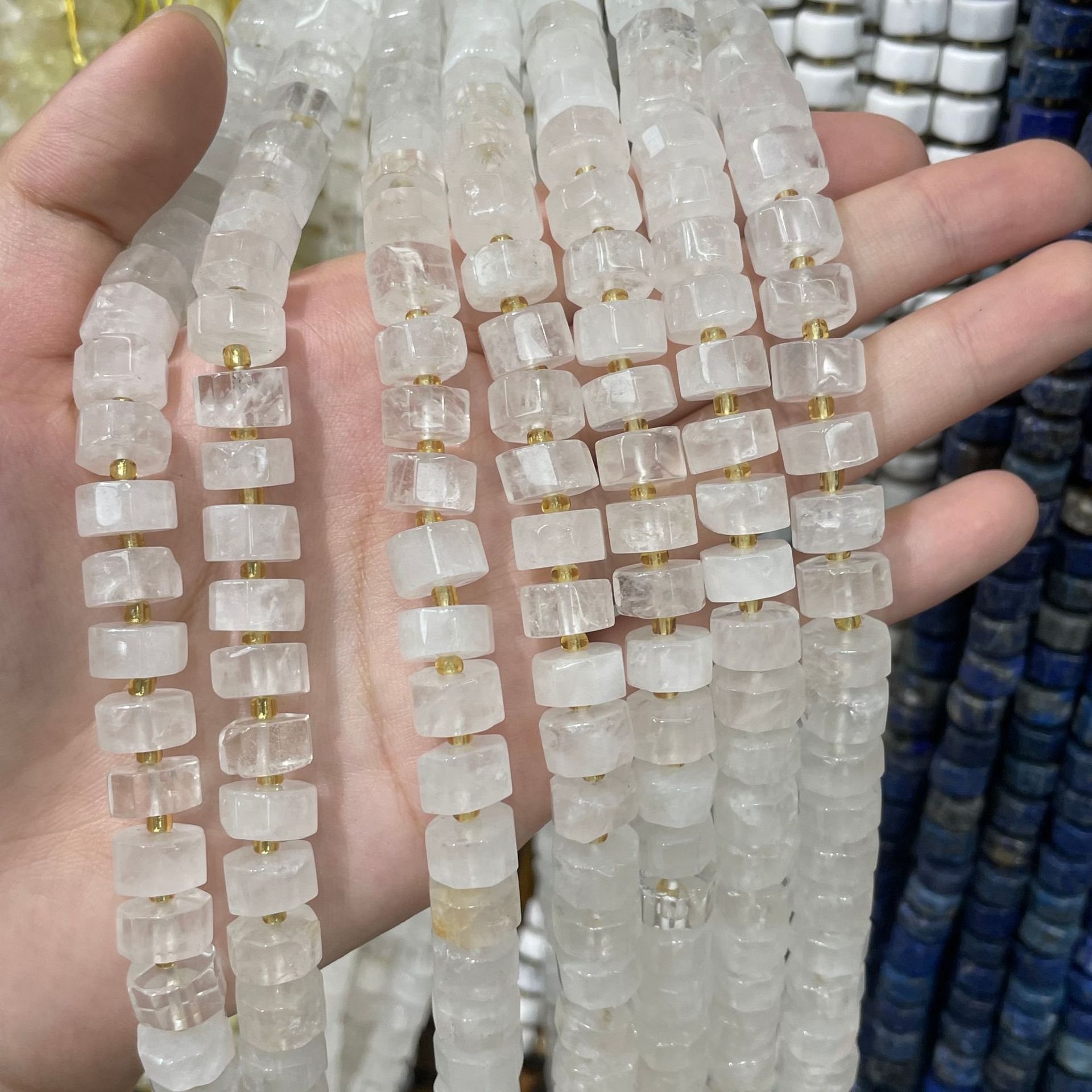 Natural white crystal 6x10mm