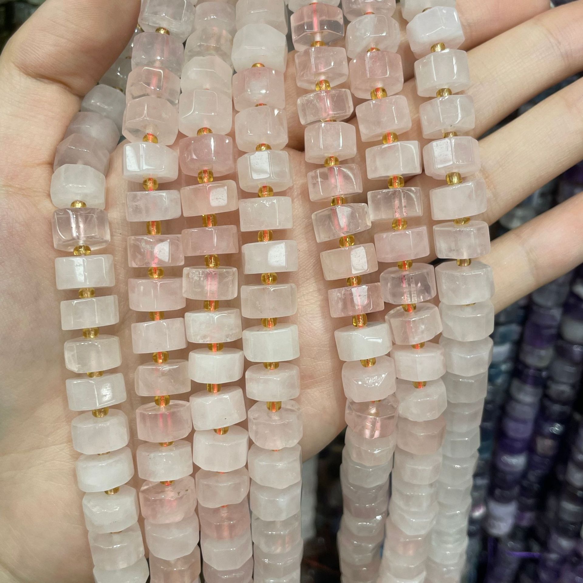 Natural rose quartz 6x10mm