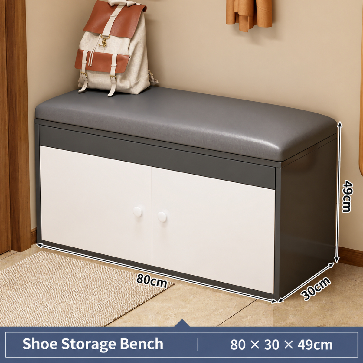 [three layers with door and boot position] 80cm dark gray and white