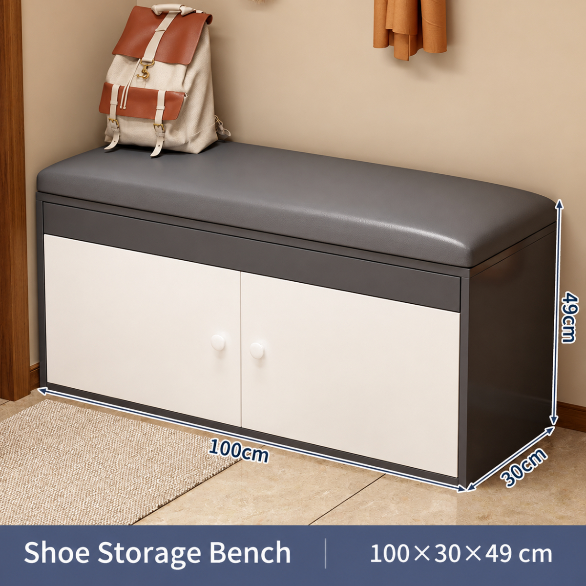 [three layers with door and boot position] 100cm dark gray and white