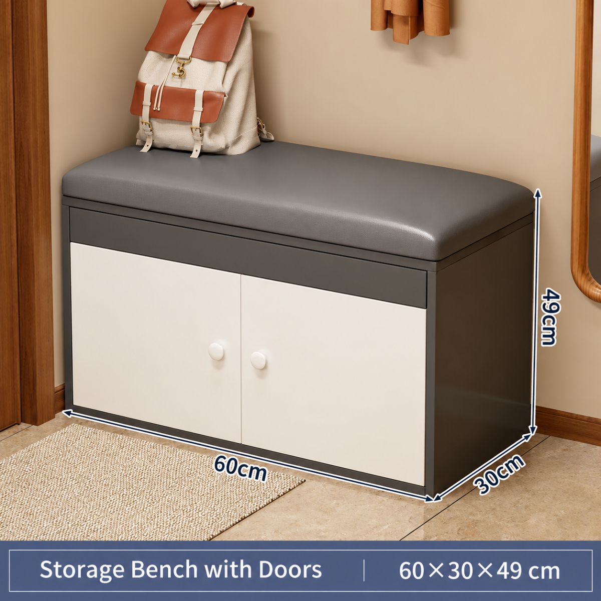 [three-layer model with door] dark gray and white 60cm