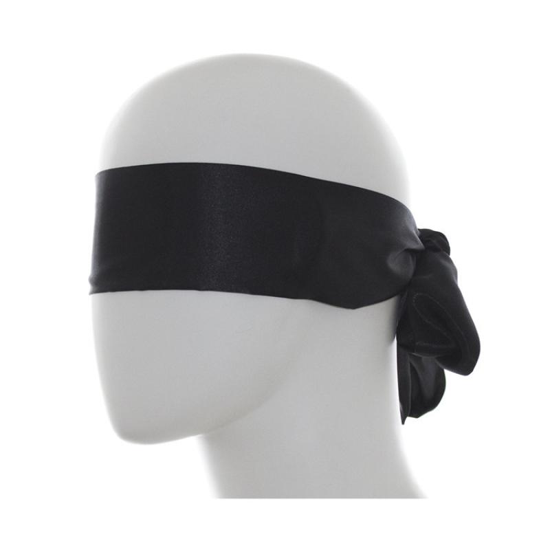 Satin long eye mask Black