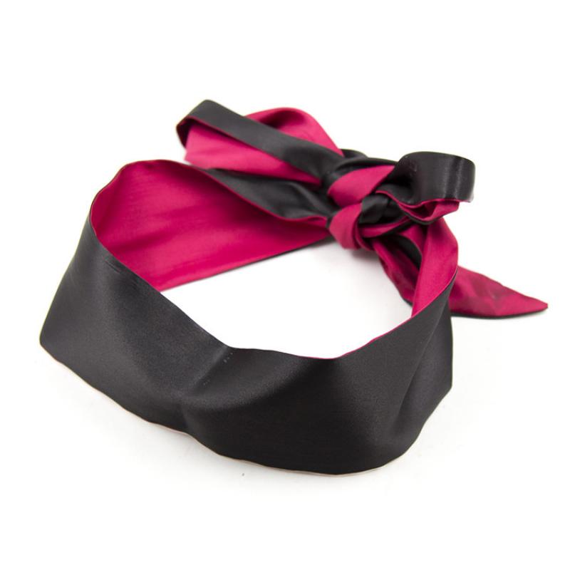Satin two-color eye mask Black/Rose Red