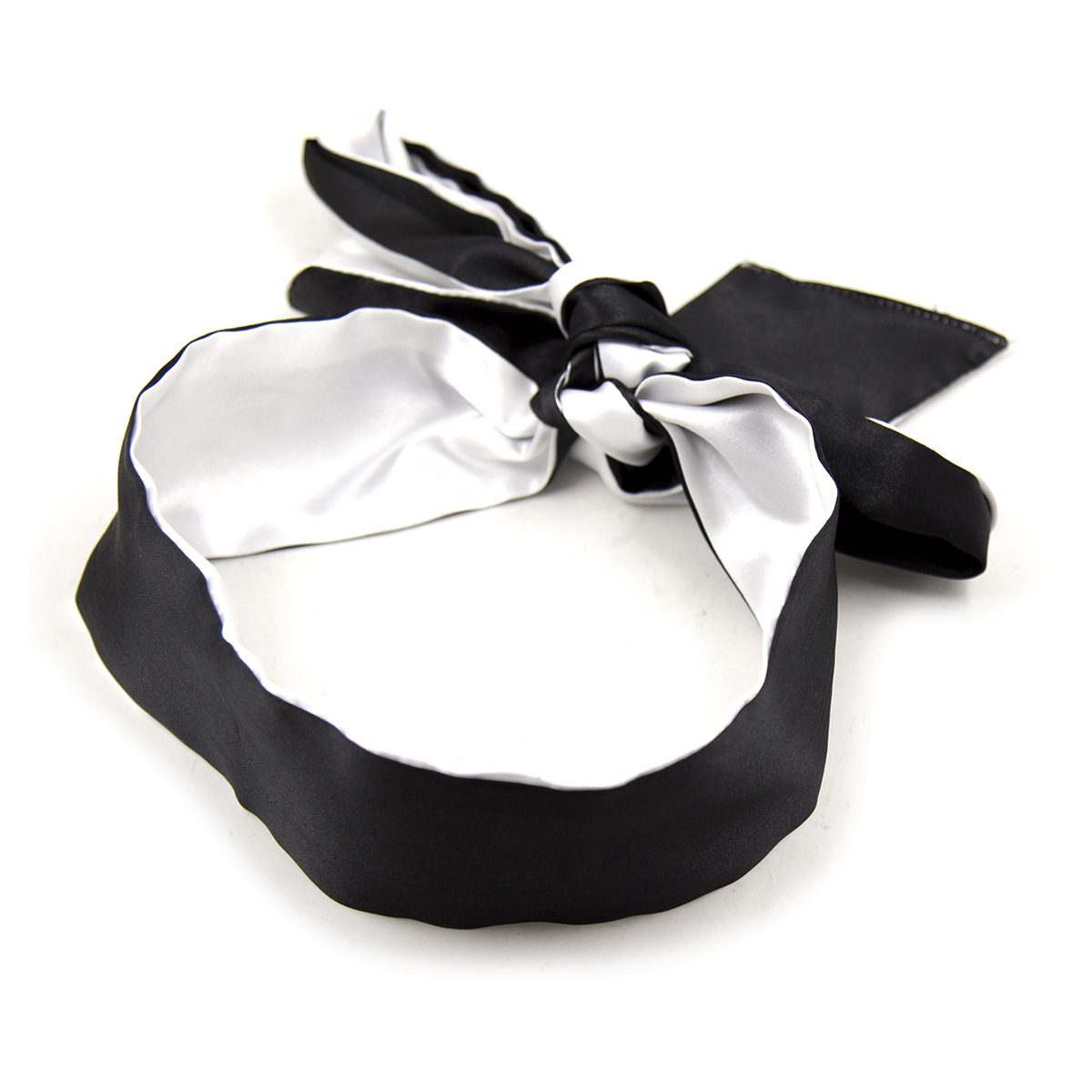 Satin two-tone eye mask black/white