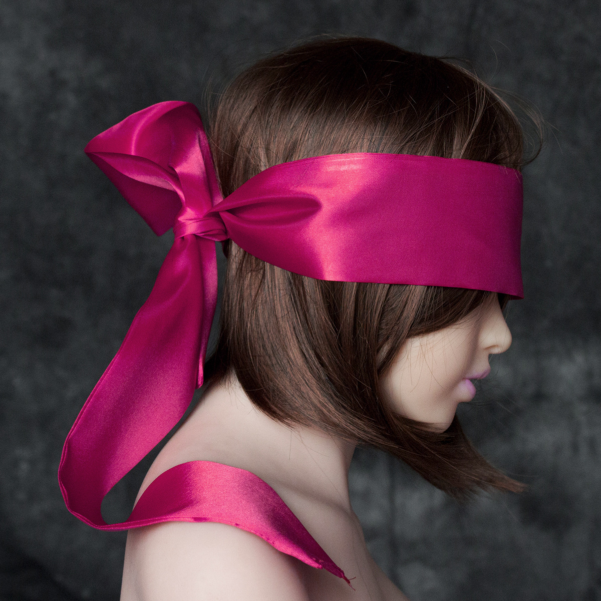 Satin long eye mask Rose Red
