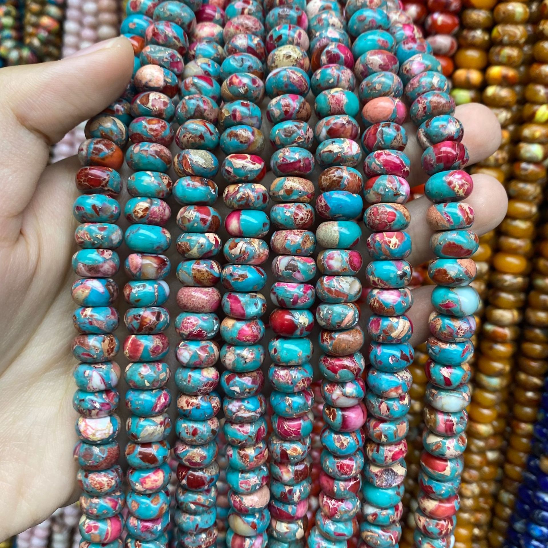 Turquoise orange 6x10mm