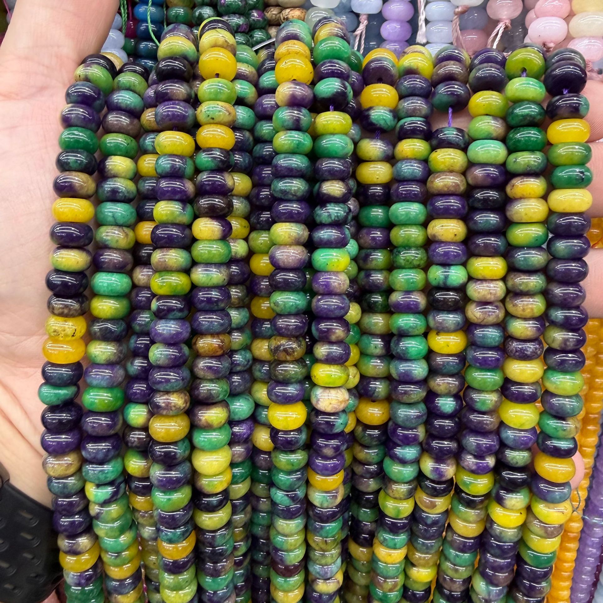 Green, purple, yellow 5x8mm