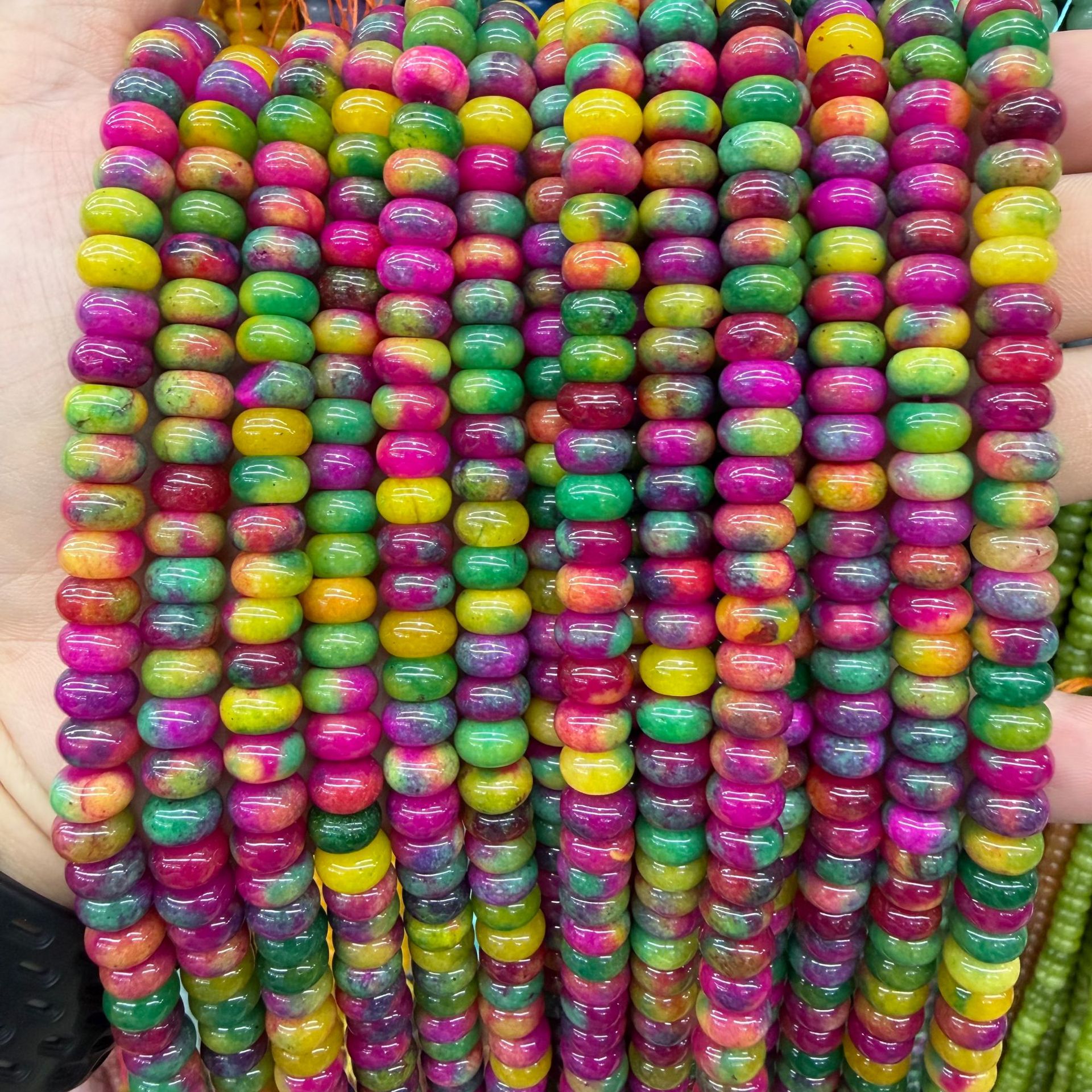 1:Pink, green, yellow