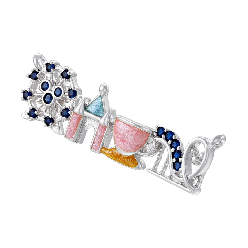 VD2506 white gold blue diamond powder dripping oil