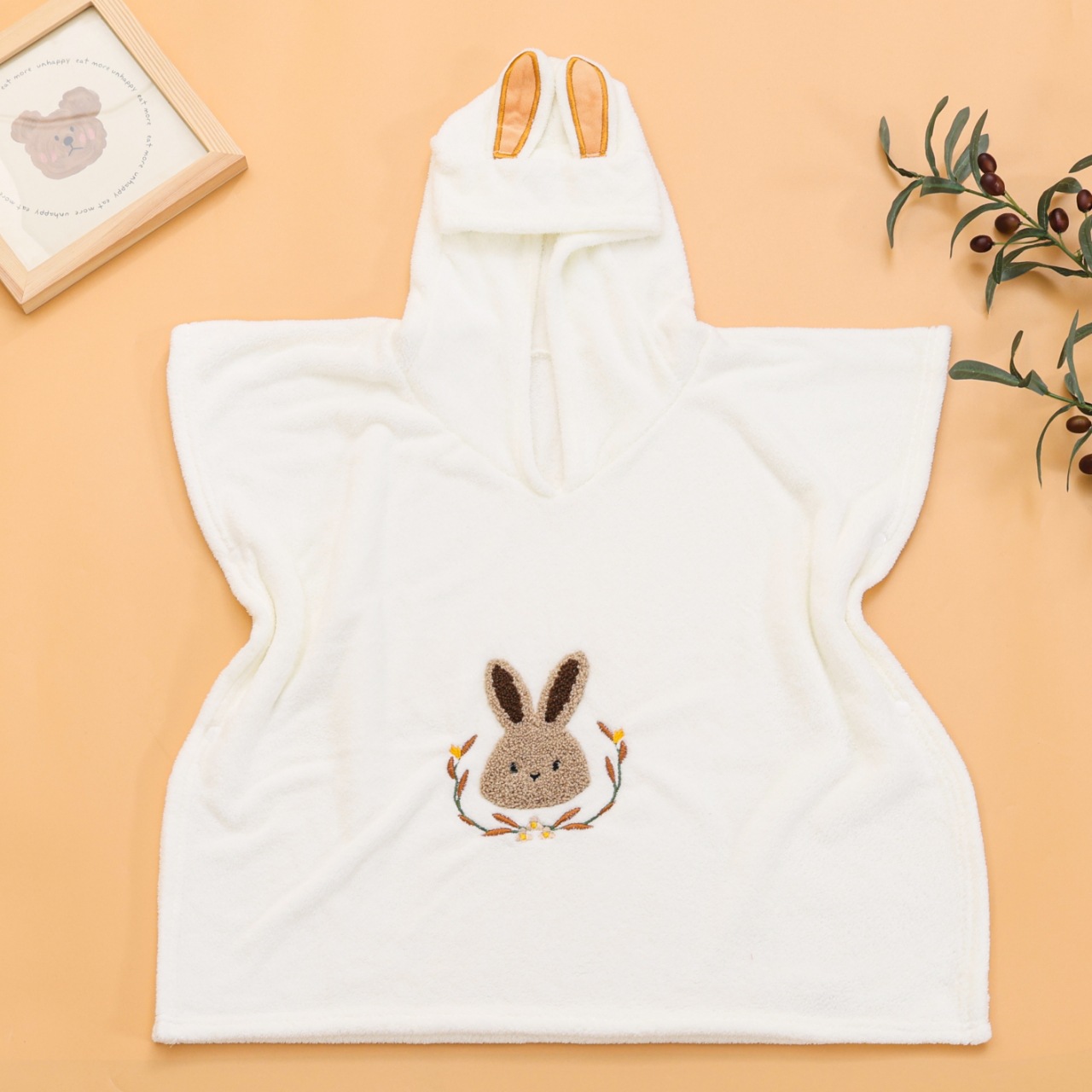 Towel embroidered rabbit cape
