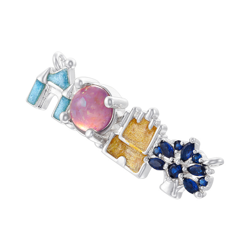 4:VD2507 white gold blue diamond blue oil dripping