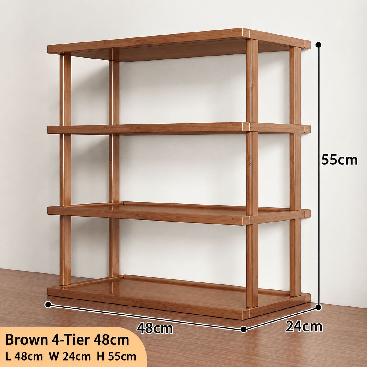 Brown, four-layer, 48 inches long