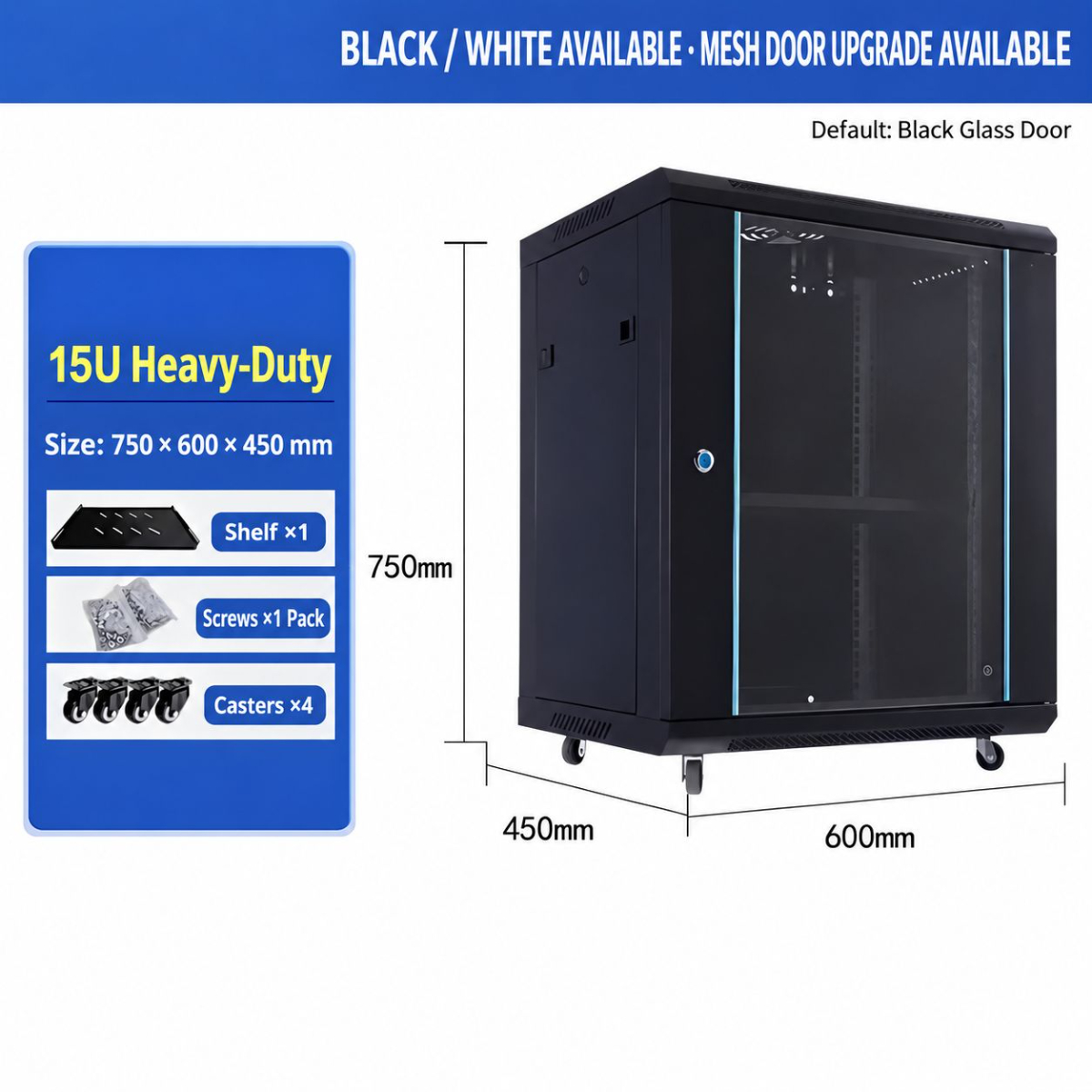 Thickened 15U height 750 width 600 depth 450