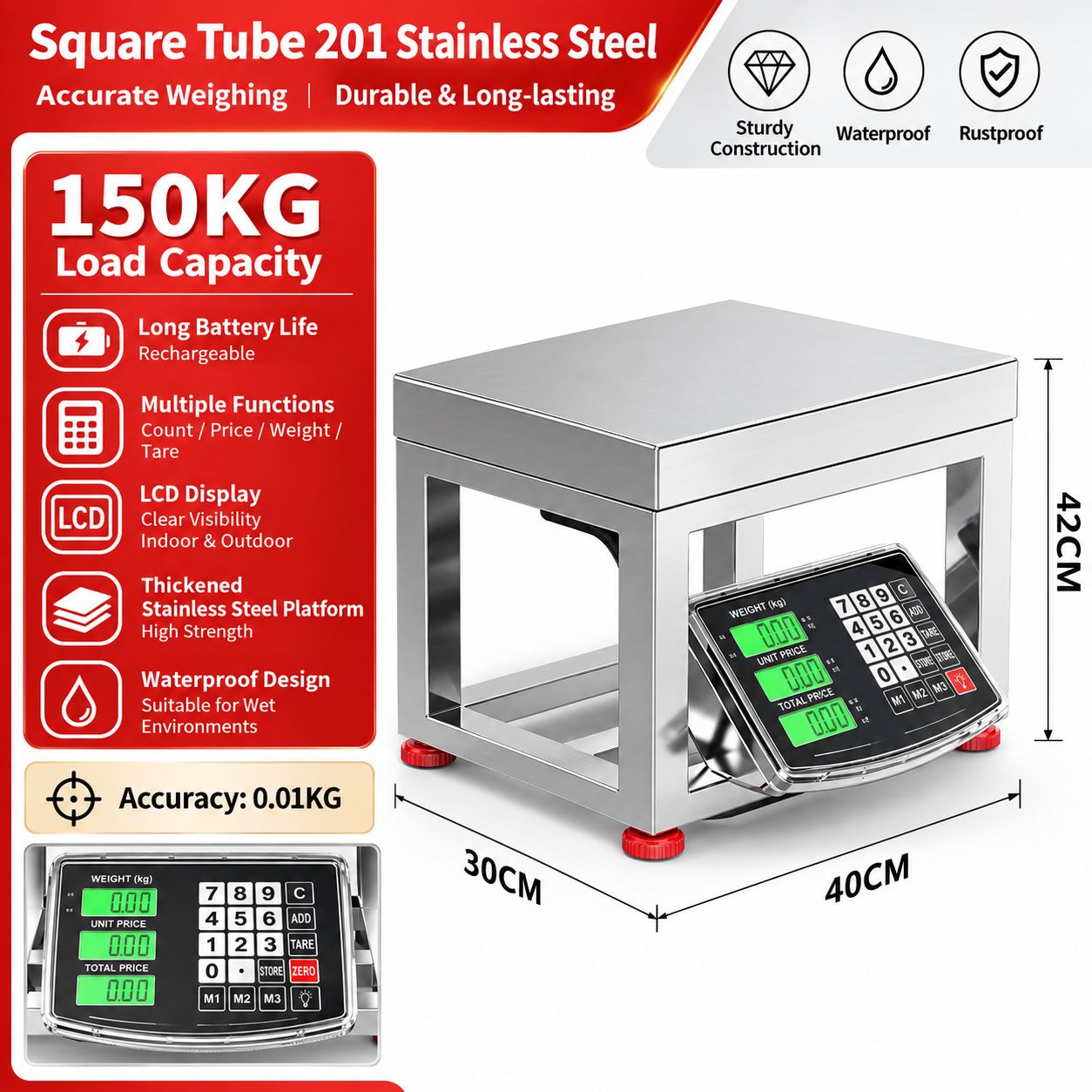 English 150kg [Standard Buttons] Black Text