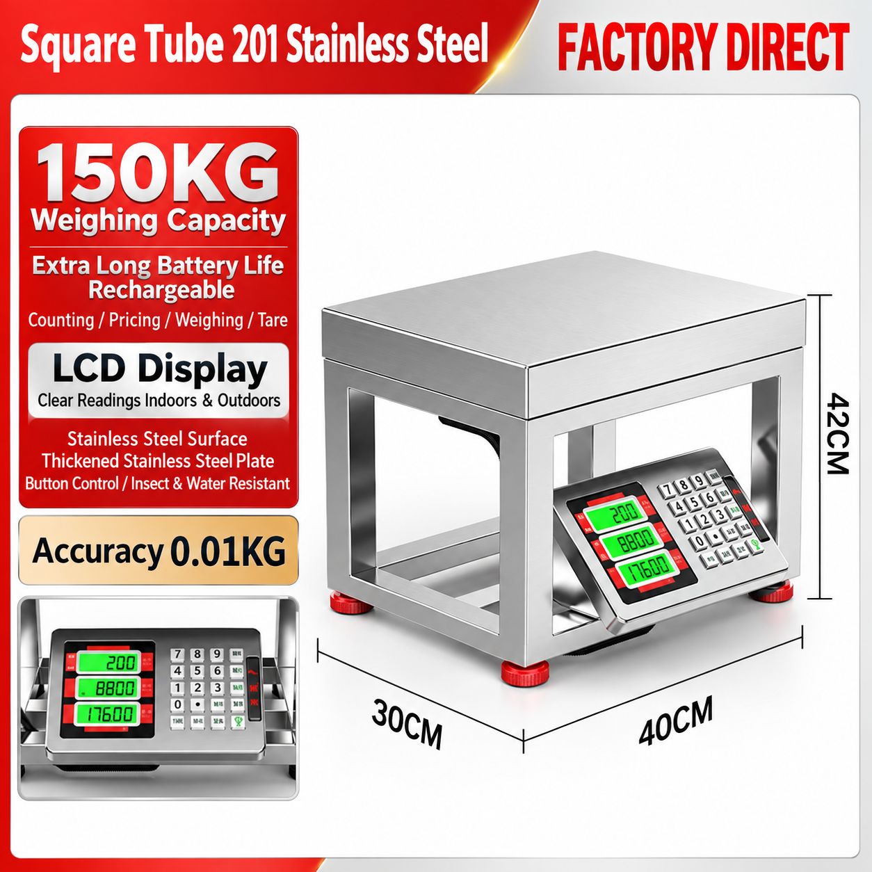 English 150kg [All-steel buttons] Black text