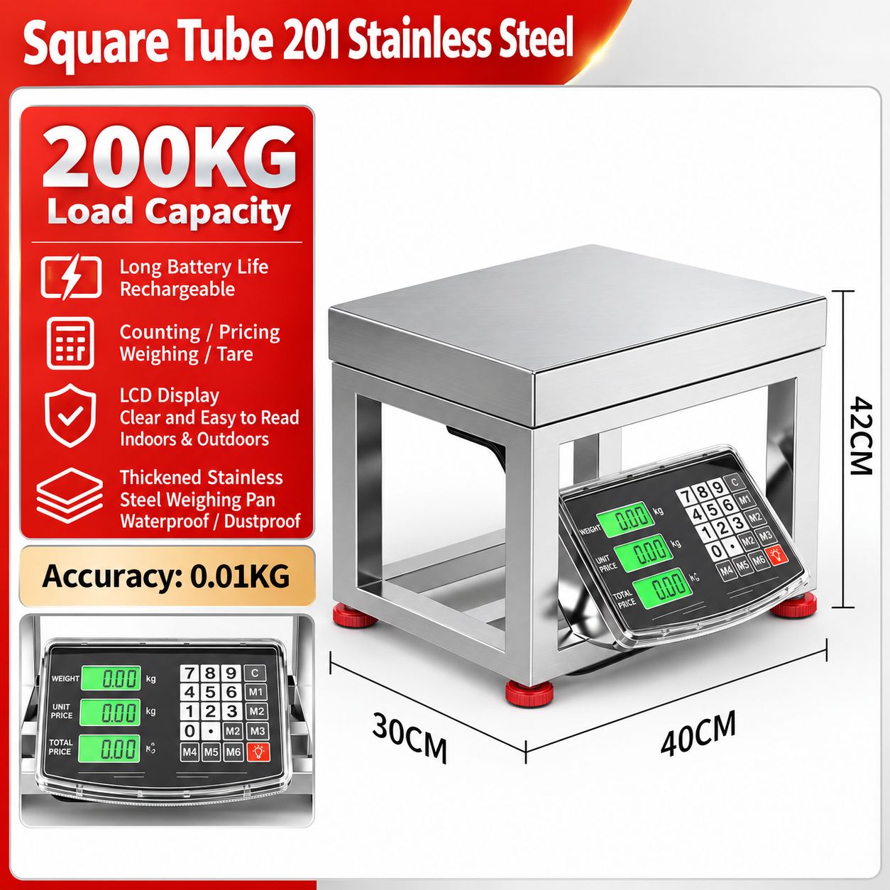 English 200kg [Standard Buttons] Black Text