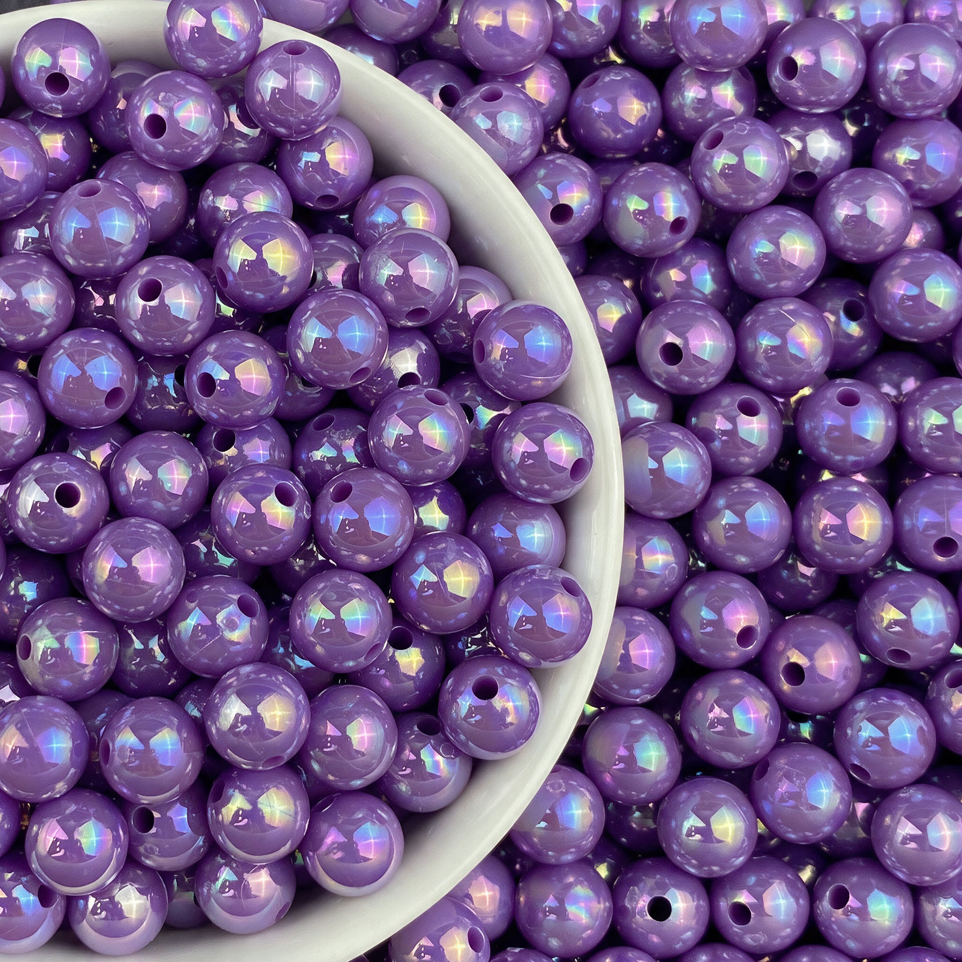 Iridescent Deep Purple 6mm (4500pcs , hole about 1