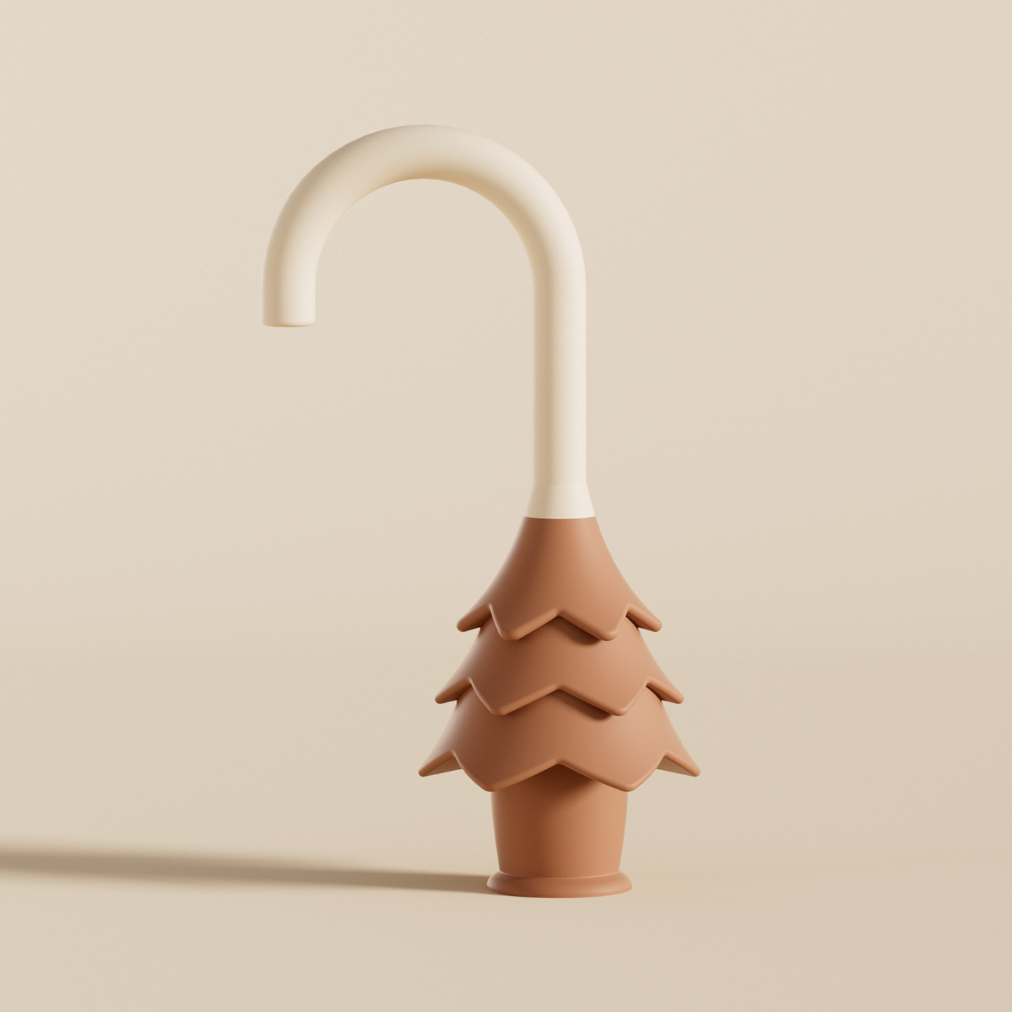 Umbrella door hanger - coffee brown