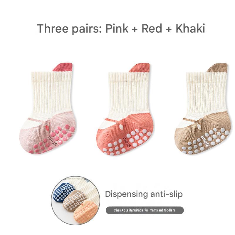 3pairs (pink red khaki)